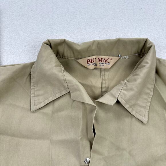 Vintage Big Mac Coveralls Size XL Tan Short Sleeve Straight Leg Utility Work 80s - Picture 2 of 13